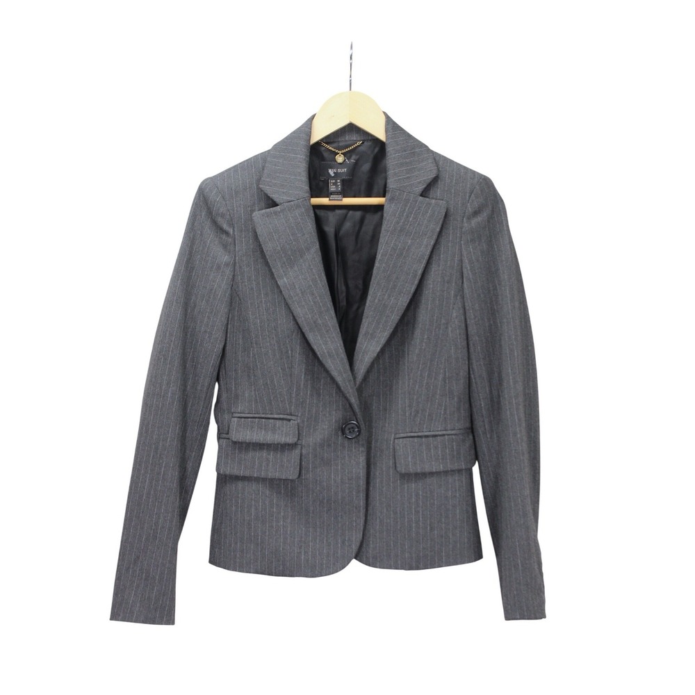 Mango MNG Suit Pinstriped Blazer Women's Size‎ 4 Single Breasted Career Jacket